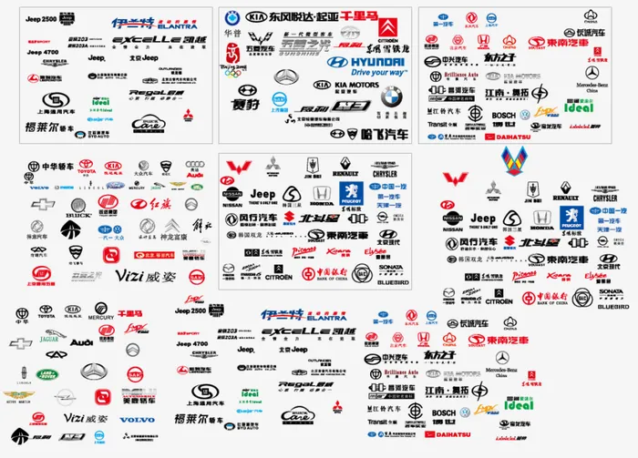 汽车车标大全图片ai矢量模版下载