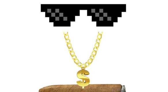 墨镜金链子雪茄PSD素材图片