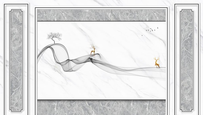 现代简约线条背景墙图片