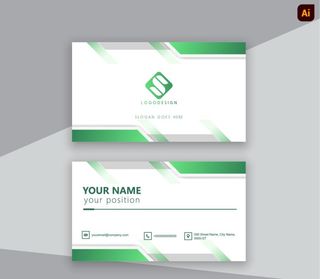 绿色科技名片模板图片