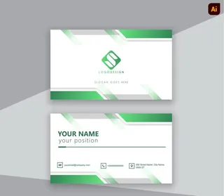 绿色科技名片模板图片