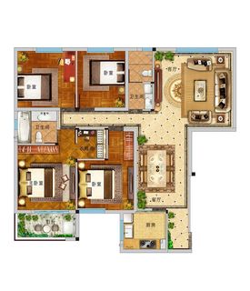 户型渲染 效果图图片