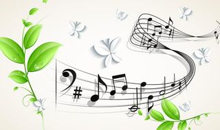 音符音乐清新壁画背景墙图片