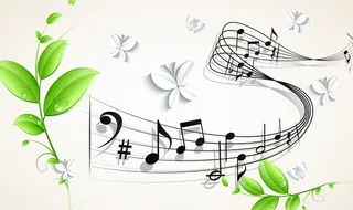 音符音乐清新壁画背景墙图片