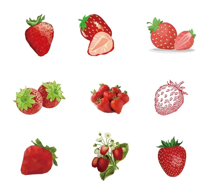 草莓手绘矢量插画图片