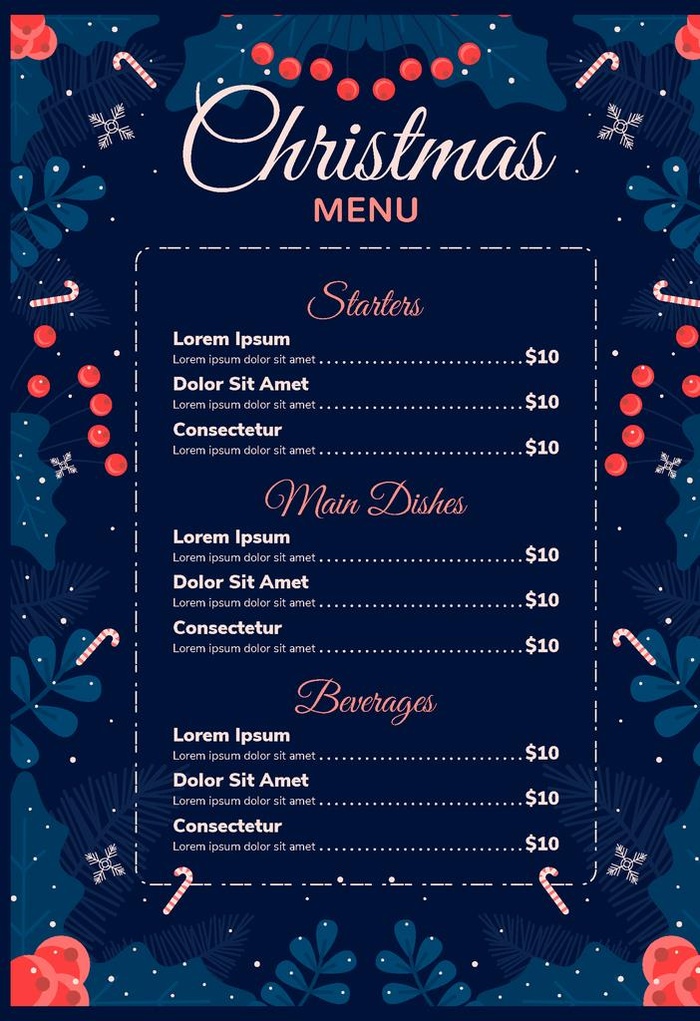 圣诞节菜单图片