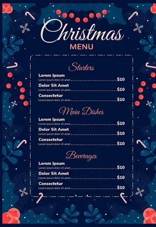 圣诞节菜单图片