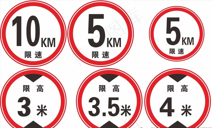 限速限高牌图片cdr矢量模版下载