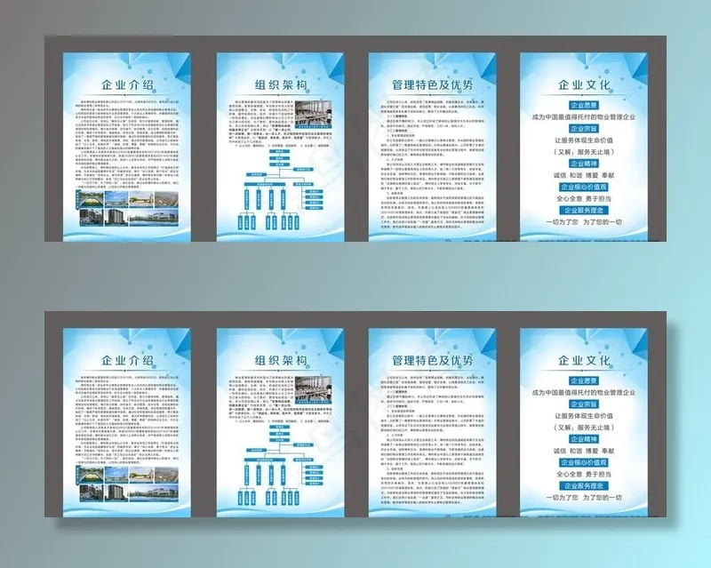 物业蓝色制度牌图片cdr矢量模版下载