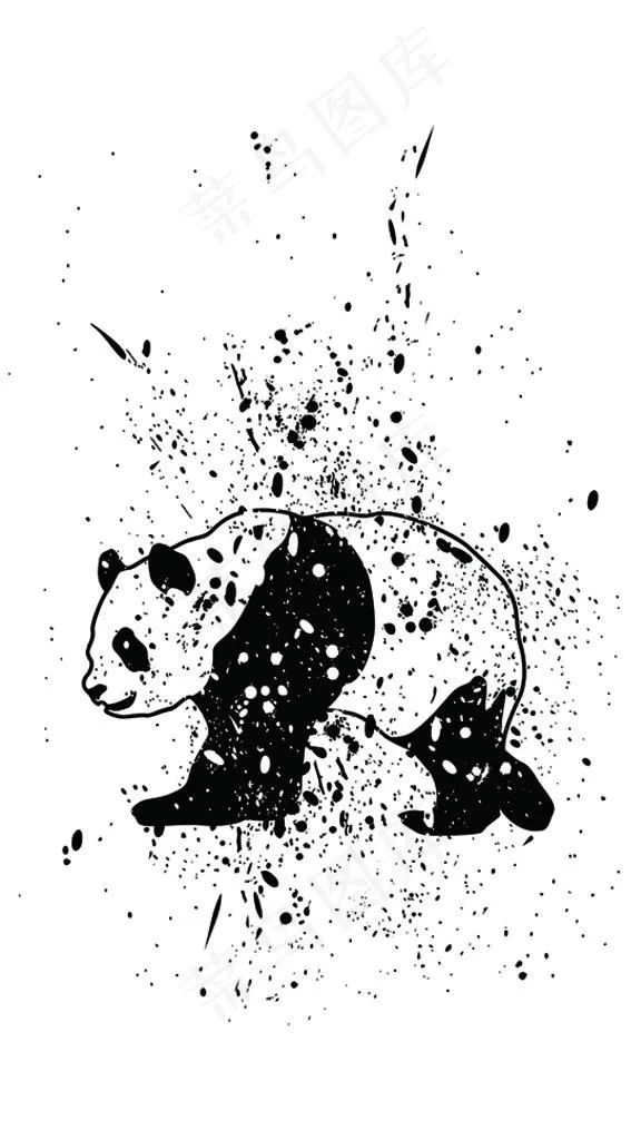熊猫图片ai矢量模版下载