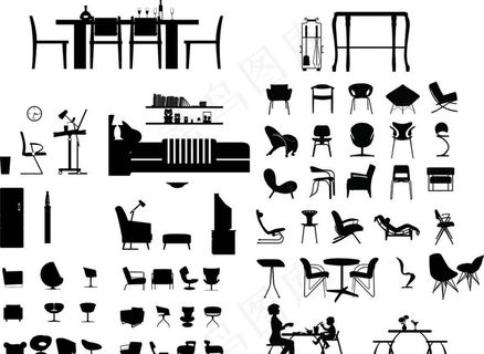 各种现代家居剪影图片 各种现代家居剪影图片