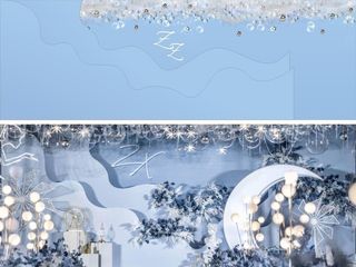 浅蓝色婚礼图片 莫兰迪