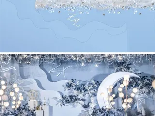 浅蓝色婚礼图片 莫兰迪