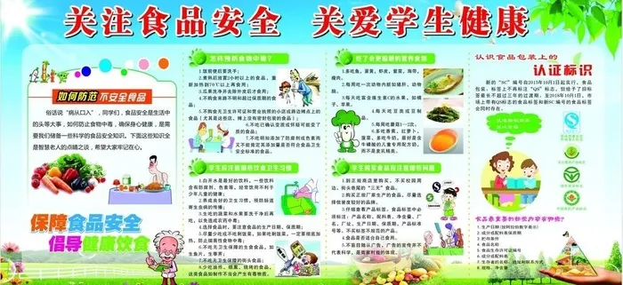 关注食品安全 关爱学生健康图片cdr矢量模版下载