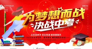 中考励志加油文案展板图片