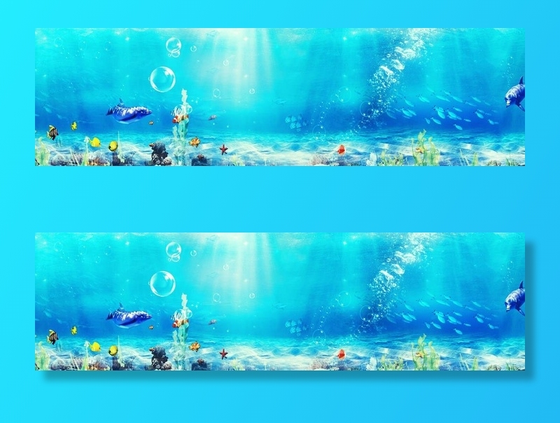 鱼缸背景图片(1920x600)psd模版下载