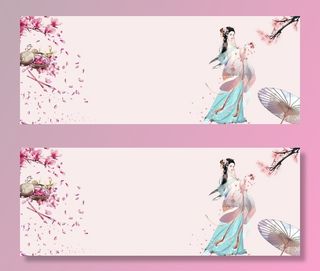 人物水彩古风国风复古背景素材图片