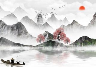 水墨画背景图片