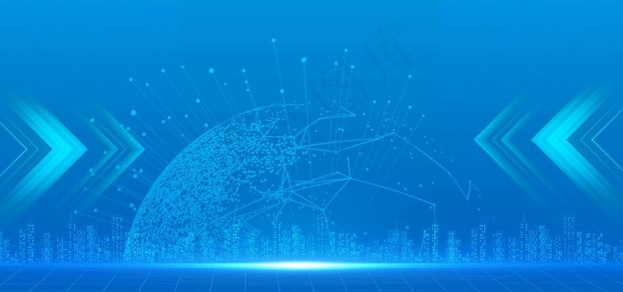 科技城市蓝色背景图片