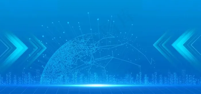 科技城市蓝色背景图片psd模版下载