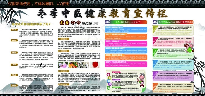 冬季中医健康教育宣传栏图片(5669x2835)psd模版下载