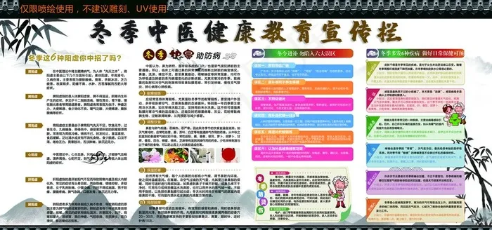 冬季中医健康教育宣传栏图片(5669x2835)psd模版下载