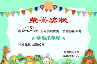 幼儿园证书图片