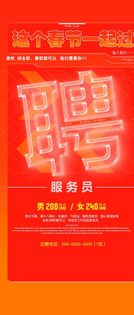 酒吧招聘图片(1972x4323)psd模版下载