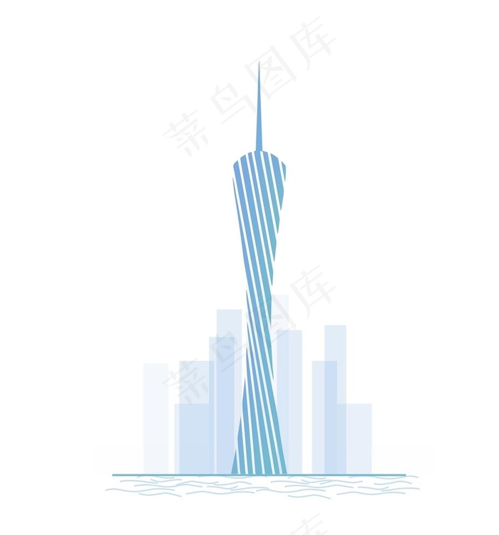 广州建筑线条剪影广州塔图片