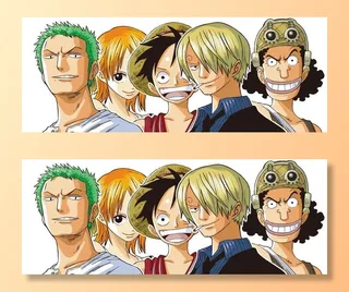 海贼王矢量人物五位主人公大头像图片
