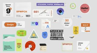 复古贴纸样机图片