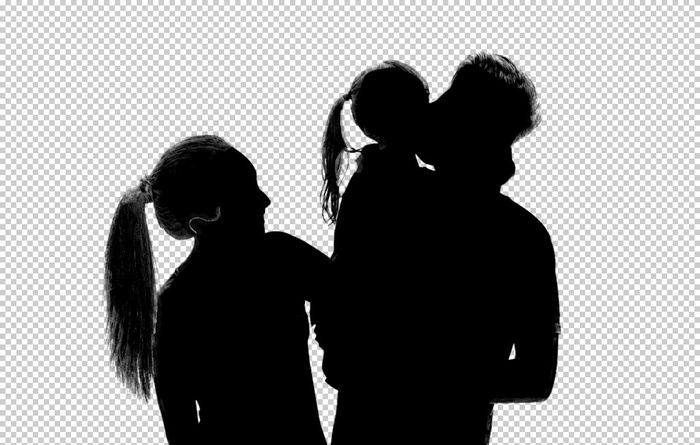 一家人剪影图片