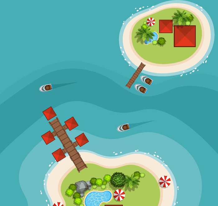 小岛风光图片