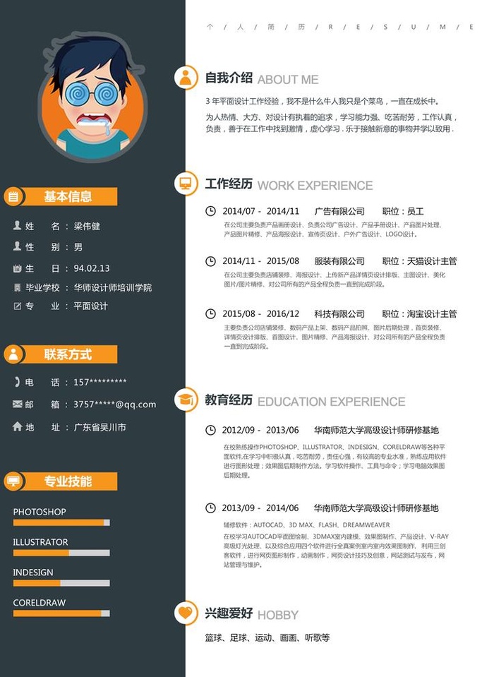 个人简历模板图片