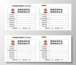 有限空间作业现场信息公示牌图片