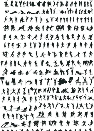 运动人物剪影图片