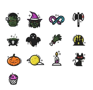 创意万圣节图标矢量节日搞怪搞笑图片