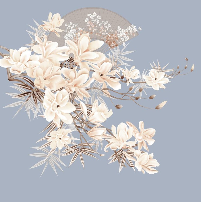 数码印花水彩花抽象花卉水彩花图片