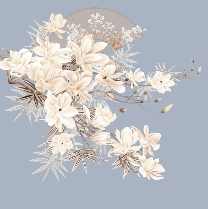 数码印花水彩花抽象花卉水彩花图片
