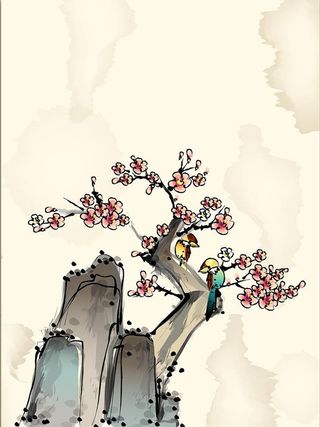 水墨画-梅花图片