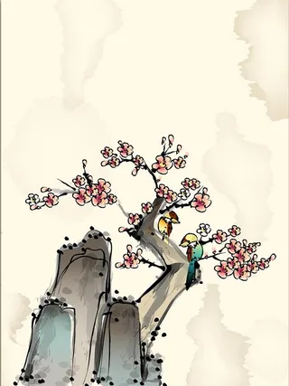 水墨画-梅花图片