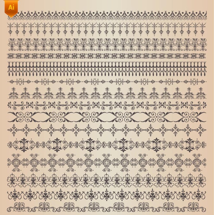 装饰花纹花边图片ai矢量模版下载