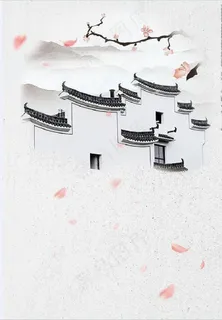 江南水乡背景图片