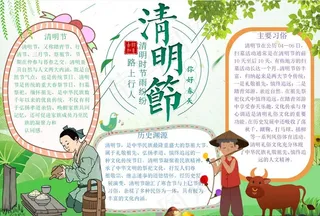 清明节踏青手抄报图片