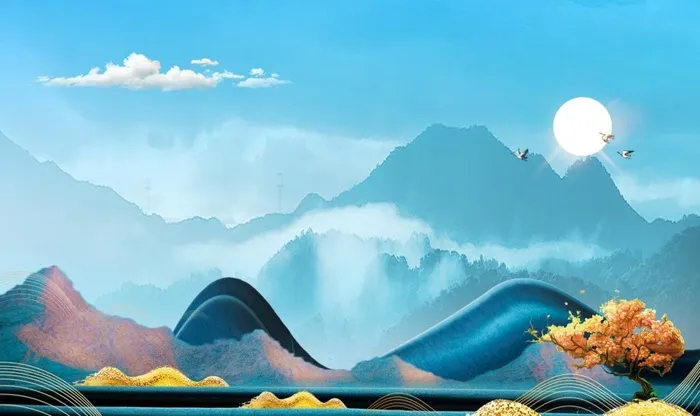 水墨画图片(1920x1200)psd模版下载