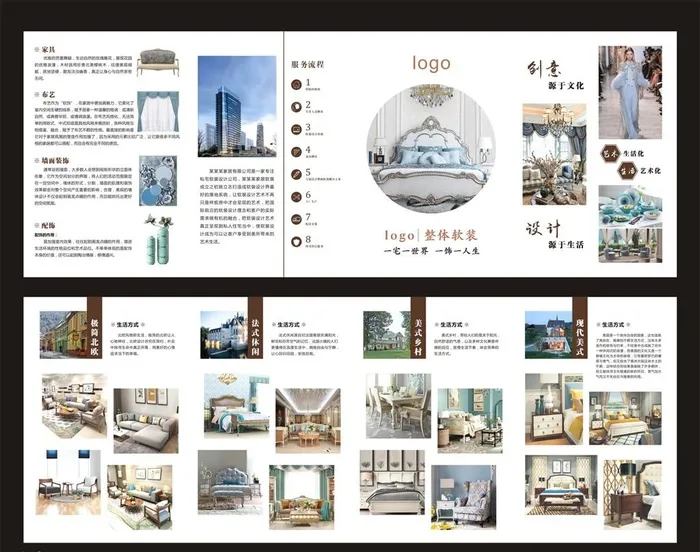家装软装四折页图片cdr矢量模版下载