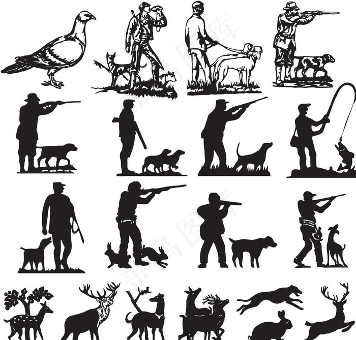 猎人剪影图片