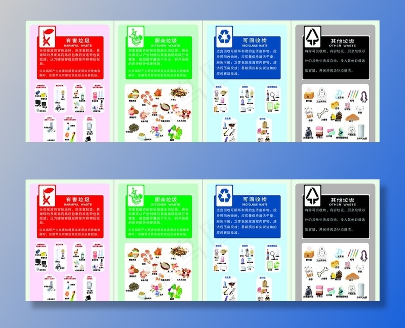垃圾分类图片cdr矢量模版下载