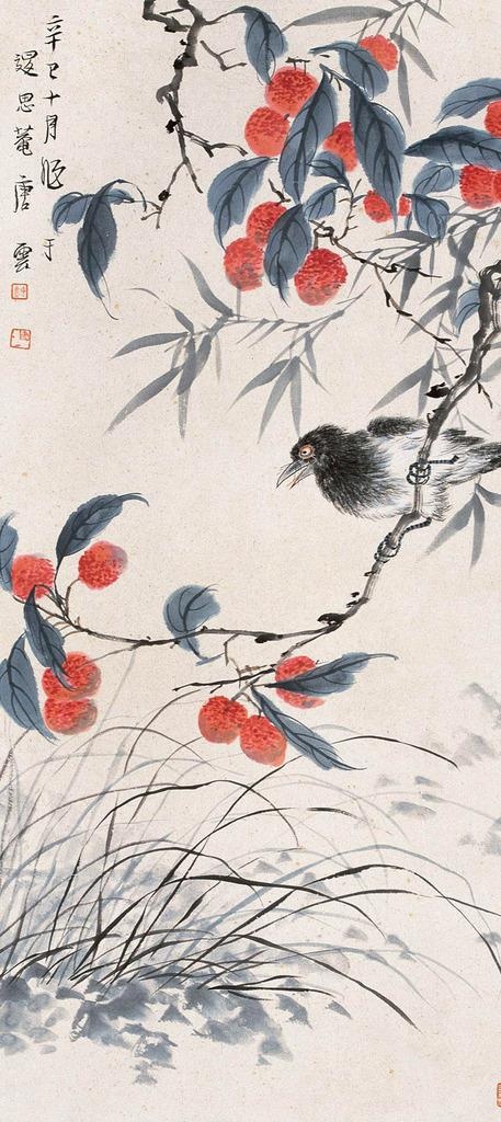 荔枝诱鸟图图片