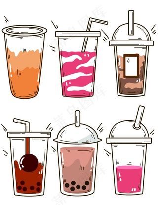 奶茶矢量插画图片